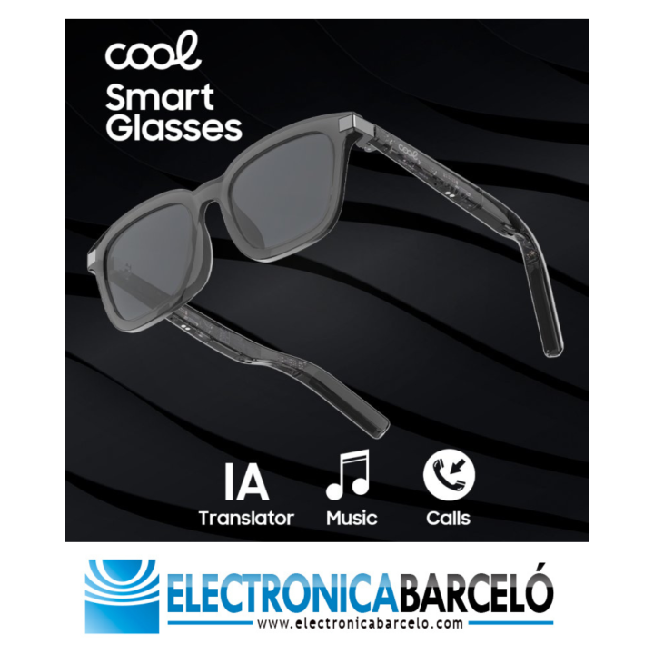 Smart Glasses COOL IA Gafas de Sol Inteligentes Unisex Negro (Llamadas, Música, Traducción)