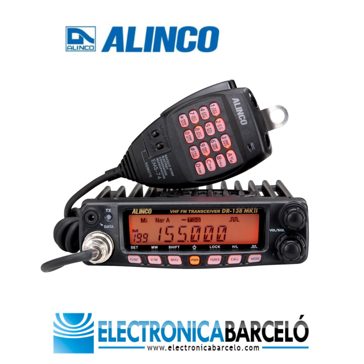 Alinco DR-138E MKII Emisora móvil VHF 70W de radioaficionado
