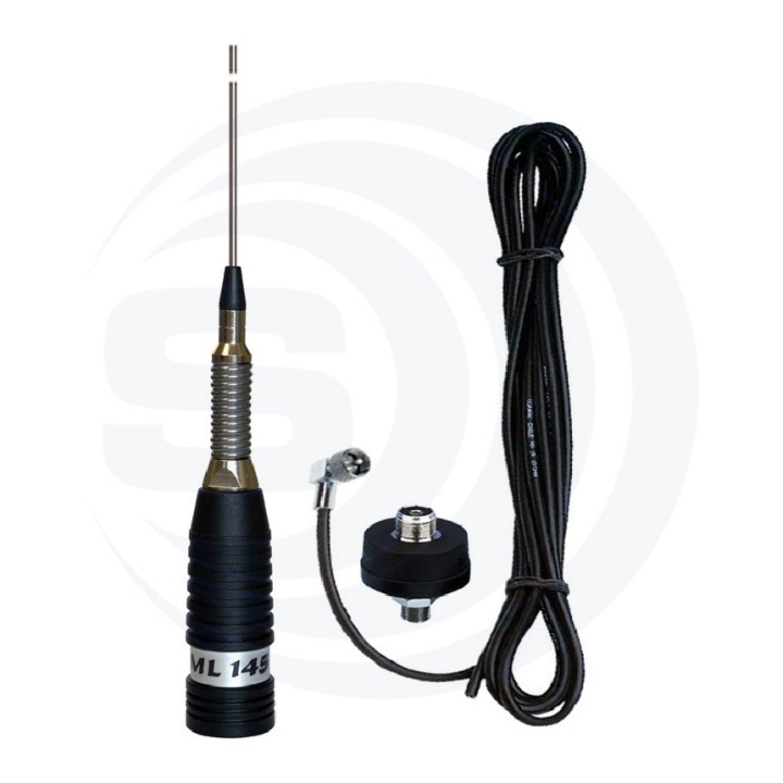 SIRIO ML145N ANTENA MOVIL CB 5/8 INOX. MUELLE - BASE PL