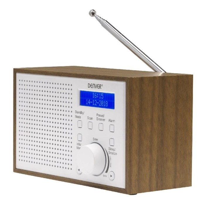 Denver DAB-46 Madera Blanco Receptor radio FM/DAB+