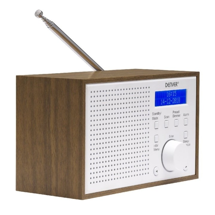 Denver DAB-46 Madera Blanco Receptor radio FM/DAB+