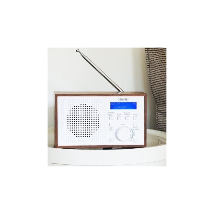 Denver DAB-46 Madera Blanco Receptor radio FM/DAB+