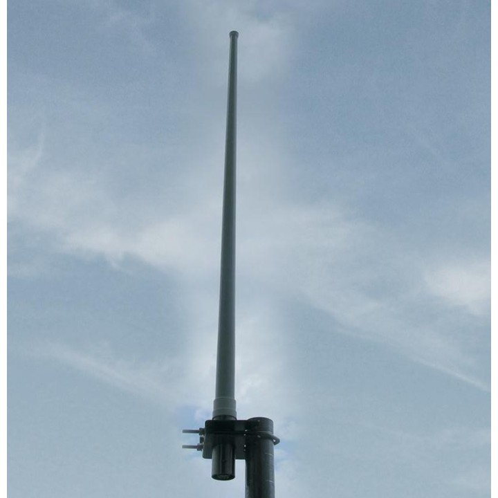 CVX-145 - Antena de base VHF, vertical, colineal, fibra de vidrio, para 140 - 155 MHz.