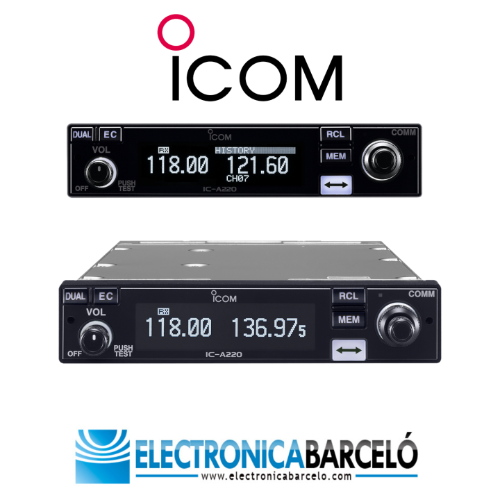 Icom IC-A220 TSO Emisora móvil banda aerea