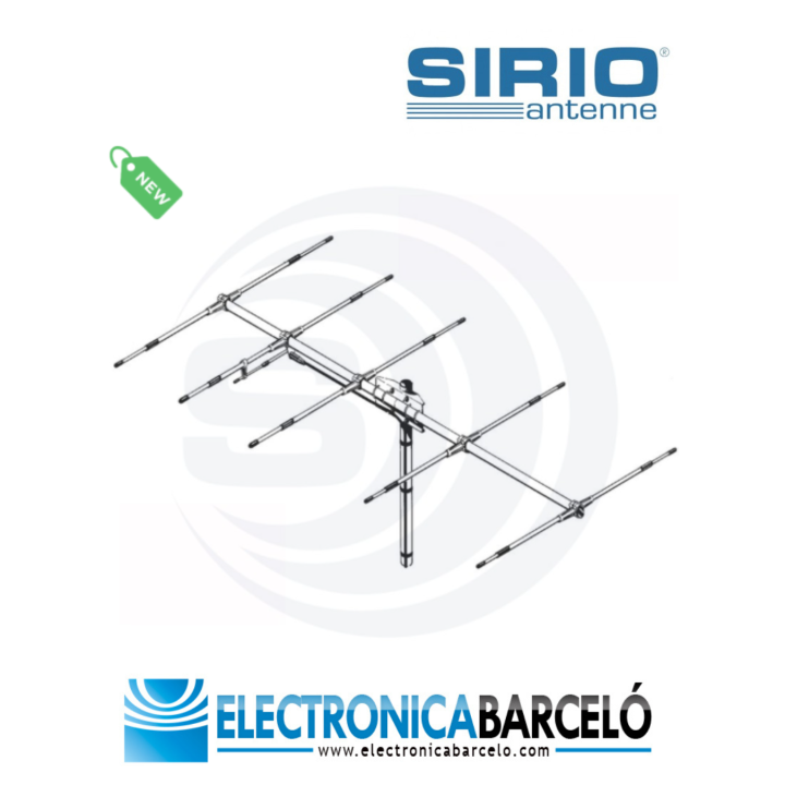 SIRIO SY 78-5 Antena base VHF direccional, 5 elementos. Rango de 78 a 88 MHz 