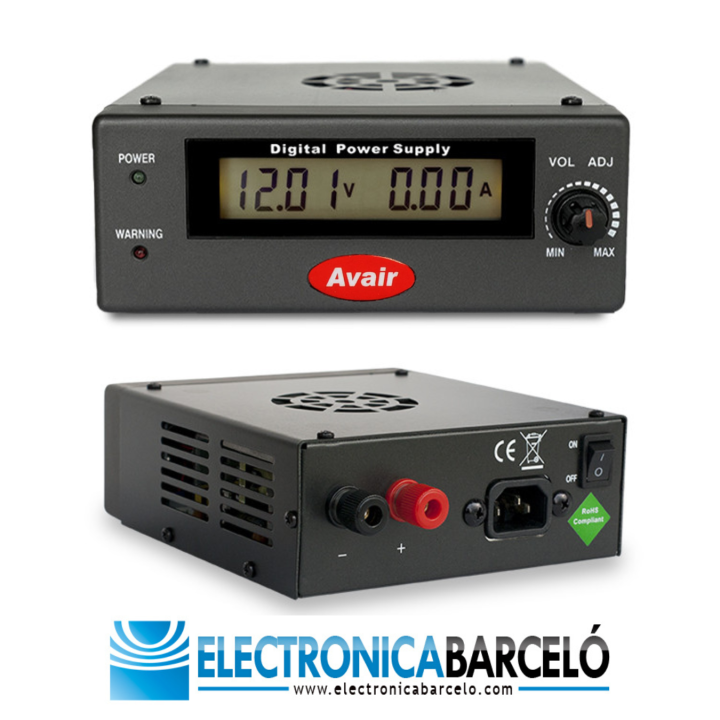AVAIR AV-825DP FUENTE DE ALIMENTACIÓN DIGITAL 25 AMP MAX regulable de 0,5 a 16 VCC