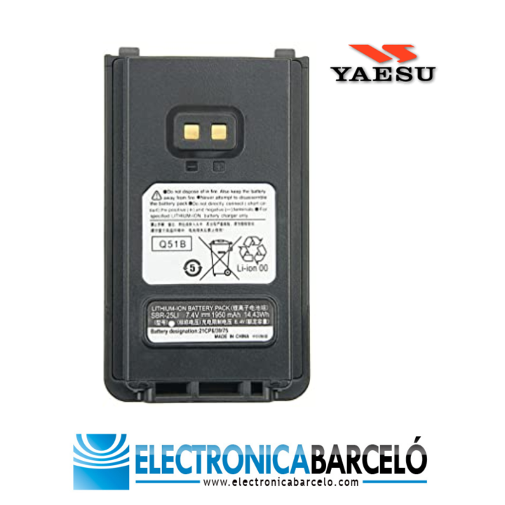 YAESU SBR-25LI BATERIA PARA LOS YAESU FT-25, FTA-250 Y FT-65