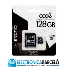 COOL TARJETA MEMORIA MICRO SD CON ADAPTADOR X128 GB (CLASE 10)