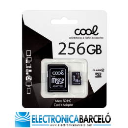 COOL TARJETA MEMORIA MICRO SD CON ADAPTADOR X256 GB (CLASE 10)