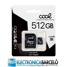COOL TARJETA MEMORIA MICRO SD CON ADAPTADOR X512 GB (CLASE 10)