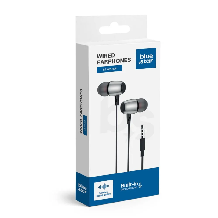 Auriculares intraaurales con cable Blue Star M09 (conector de 3,5 mm, 1,2 m), color negro