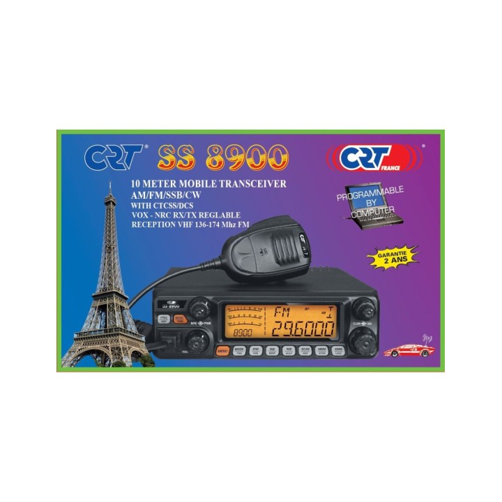 CRT SS-8900 Emisora de 10 MTS CON AM/FM/SSB Y RECEPCION DE 136 A 174 MHZ
