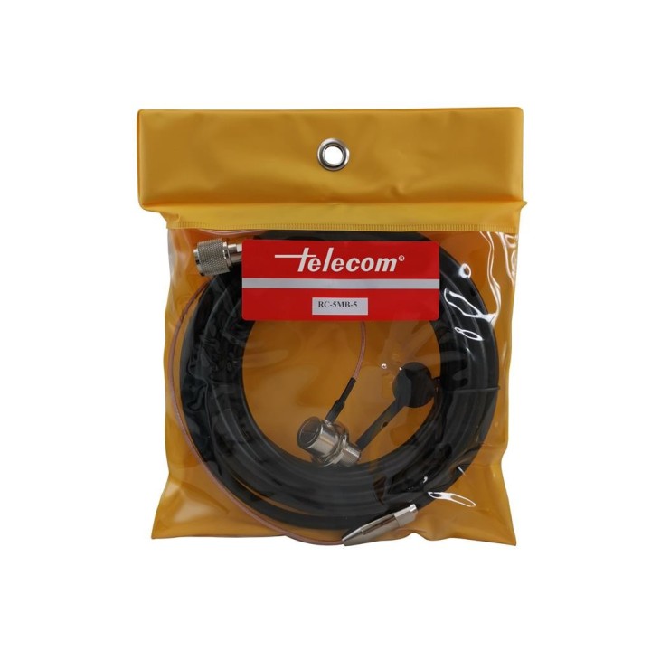 RC-5MB - Cable de 5 m. Base PL. acodada cable bajas perdidas.