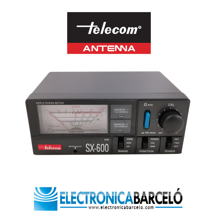 Medidor R.O.E. y watímetro. 1.8-160/140-525 MHz. TELECOM