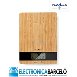 NEDIS BASCULA DE COCINA | DIGITAL | MADERA / PLASTICO | MARRON