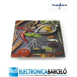 NEDIS BASCULA DE COCINA | DIGITAL | CRISTAL / PLASTICO | MULTICOLOR