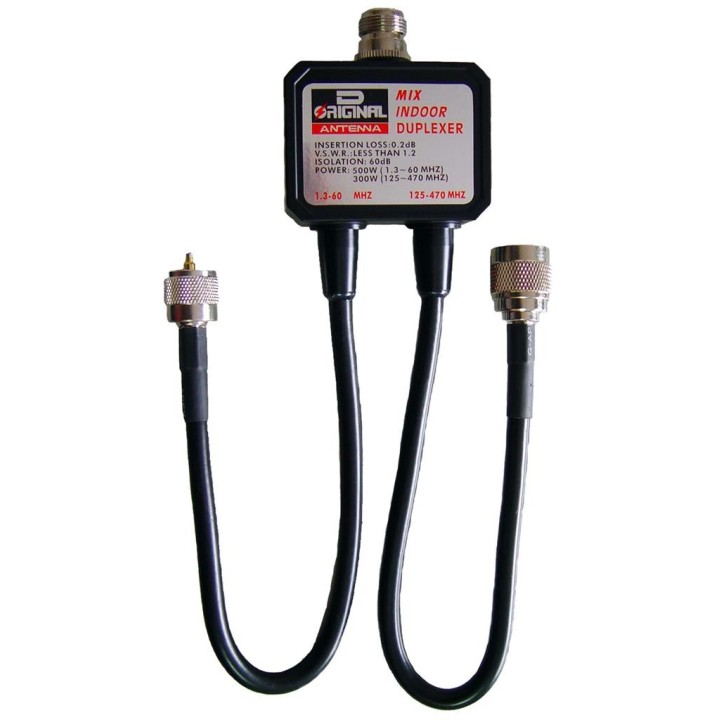 DX-CF-530-B - Duplexor 1.3-60 MHz. / 125-470 MHz., conectores tipo N/PL, versión con cables.