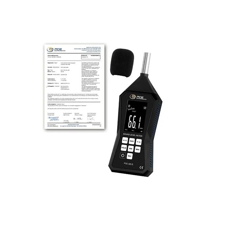 Medición acústica / Sonómetro PCE-325D-ICA incl. certificado de calibración ISO