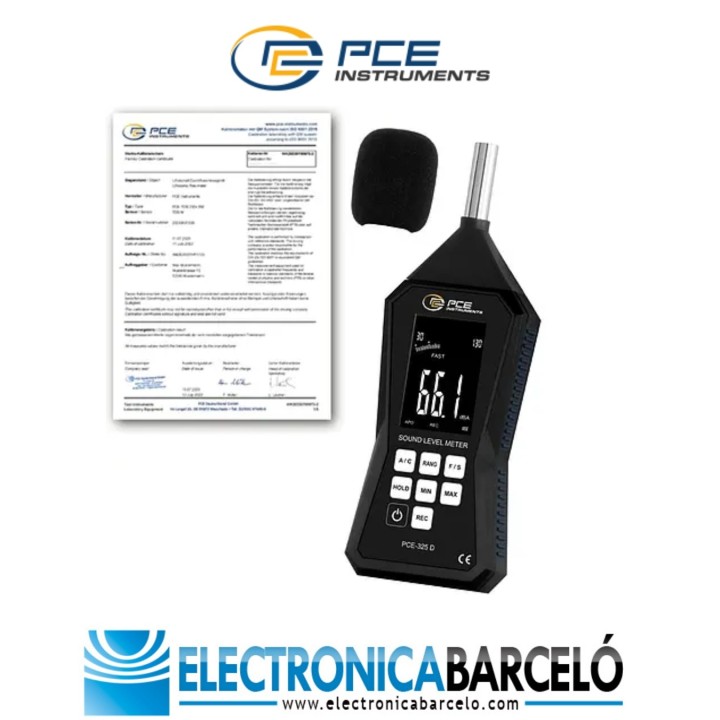 Medición acústica / Sonómetro PCE-325D-ICA incl. certificado de calibración ISO