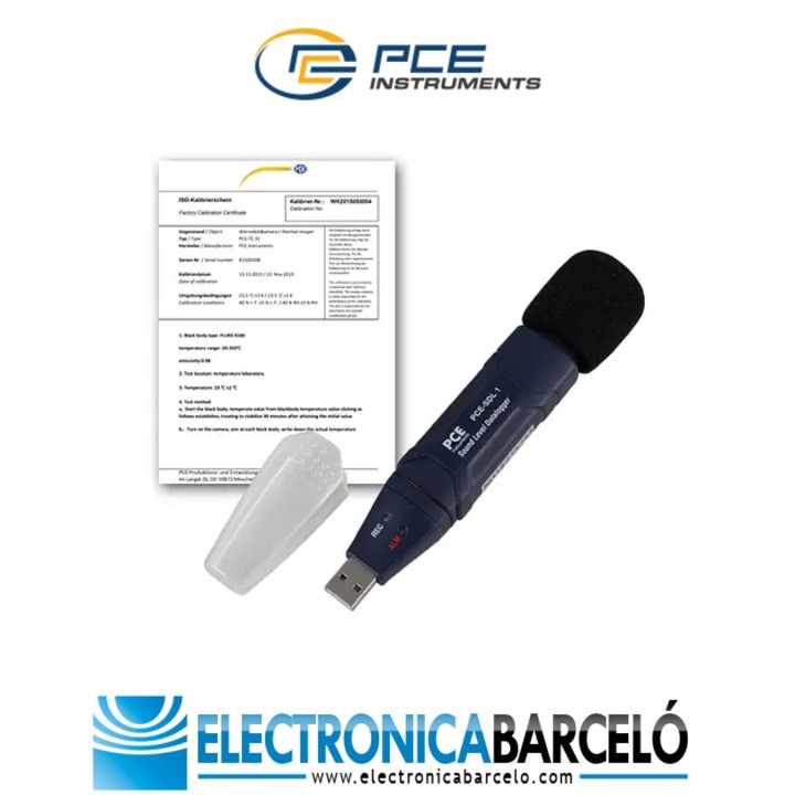 Medición acústica / Sonómetro USB PCE-SDL 1-ICA incl. certificado de calibración ISO