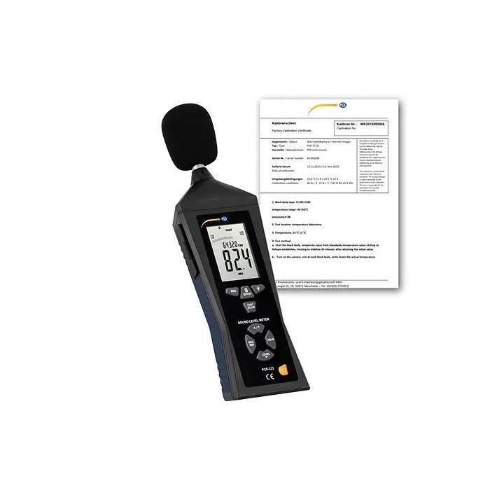 Medición acústica / Sonómetro Bluetooth PCE-323-ICA incl. certificado de calibración ISO