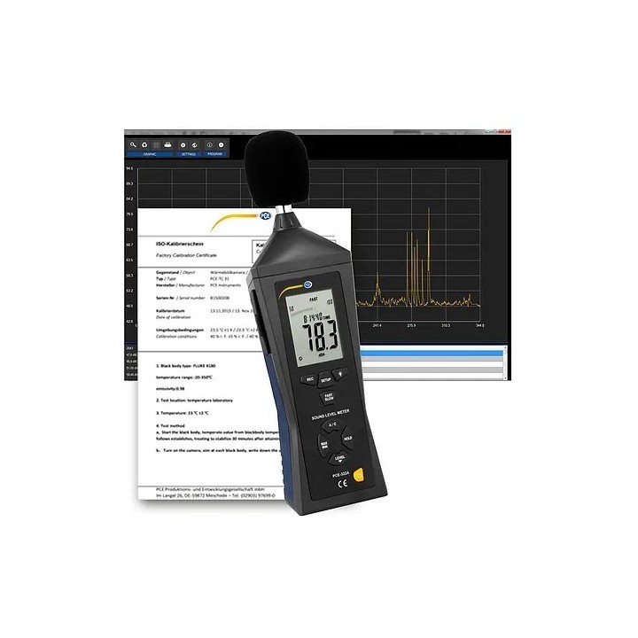 Medición acústica / Sonómetro PCE-322ALEQ-ICA incl. certificado de calibración ISO