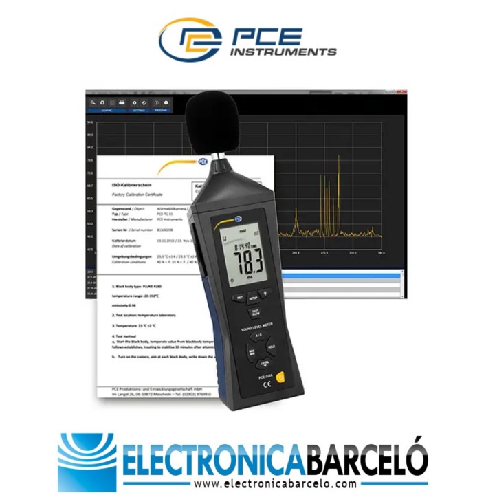 Medición acústica / Sonómetro PCE-322ALEQ-ICA incl. certificado de calibración ISO