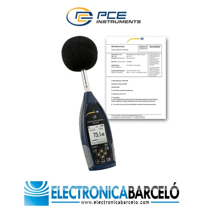 Medición acústica / Sonómetro PCE-428-ICA incl. certificado de calibración ISO