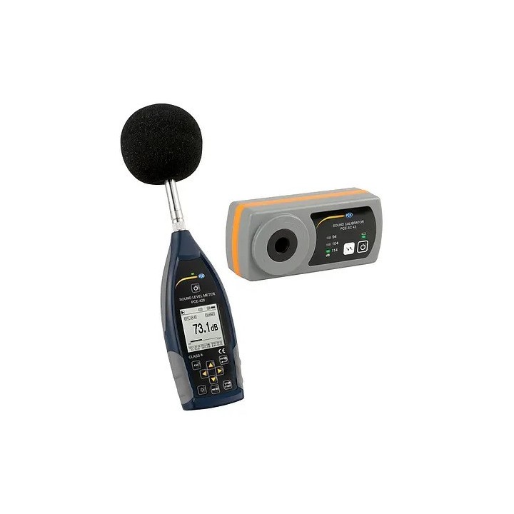 Medición acústica / Sonómetro PCE-428-Kit-N con calibrador acústico