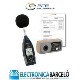 Medición acústica / Sonómetro PCE-428-Kit-N con calibrador acústico incl. certificado ISO
