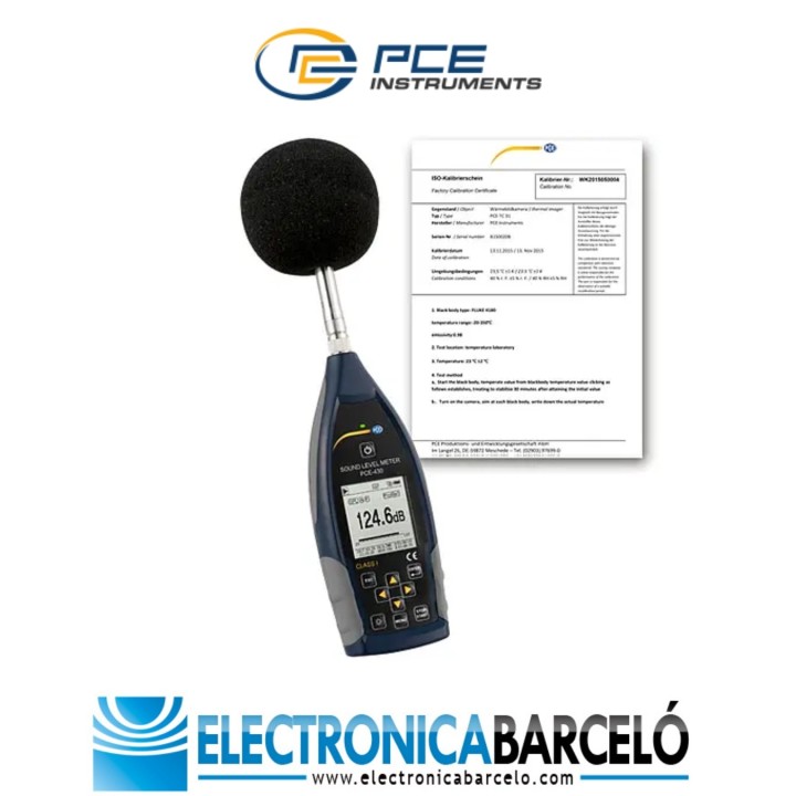 Medición acústica / Sonómetro PCE-430-ICA incl. certificado de calibración ISO