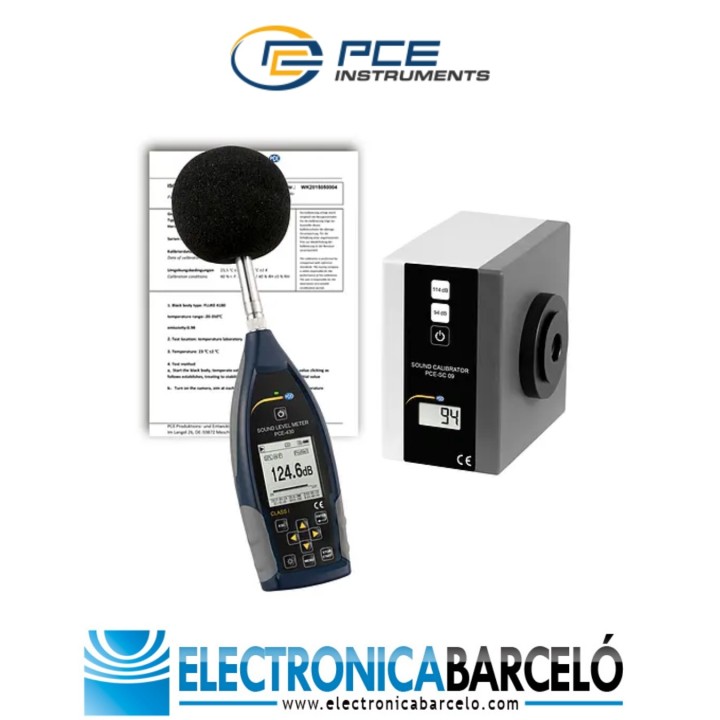 Medición acústica / Sonómetro PCE-430-SC 09-ICA incl. certificado de calibración ISO