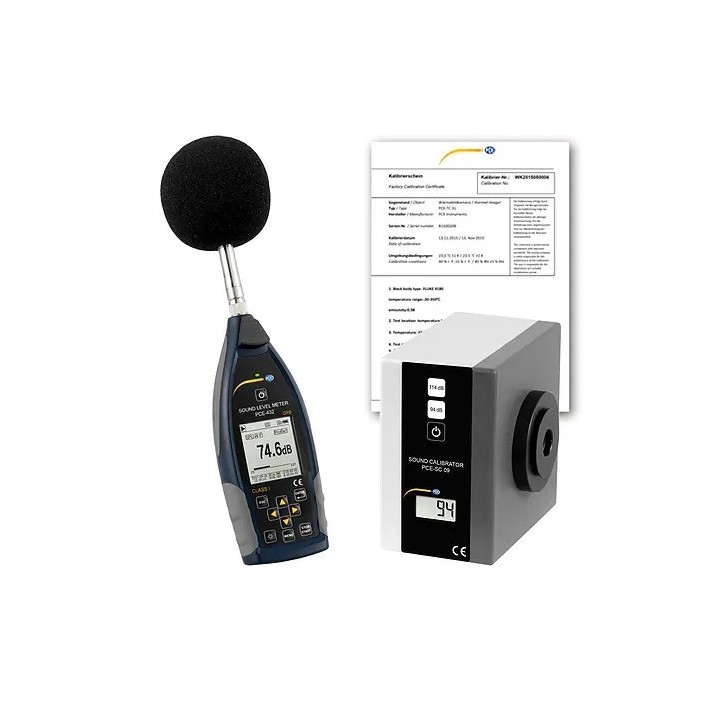 Medición acústica / Sonómetro PCE-432-SC 09-ICA incl. certificado de calibración ISO