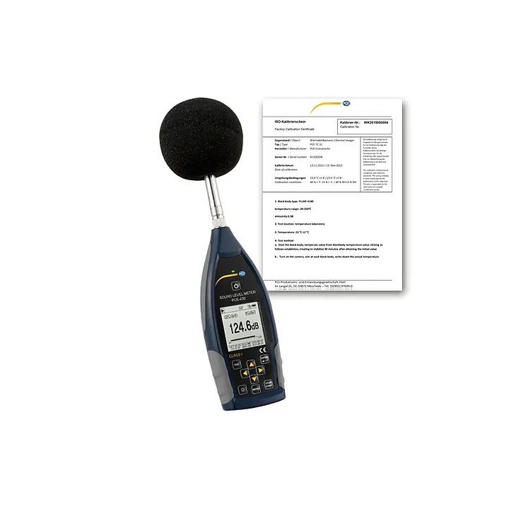 Medición acústica / Sonómetro PCE-430-EKIT-ICA incl. certificado de calibración ISO