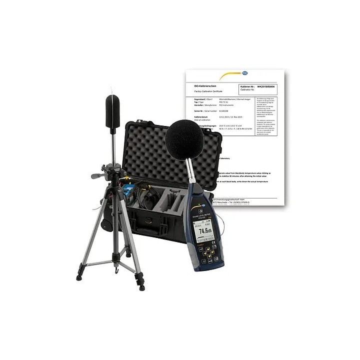 Medición acústica / Sonómetro PCE-432-EKIT-ICA incl. certificado de calibración ISO