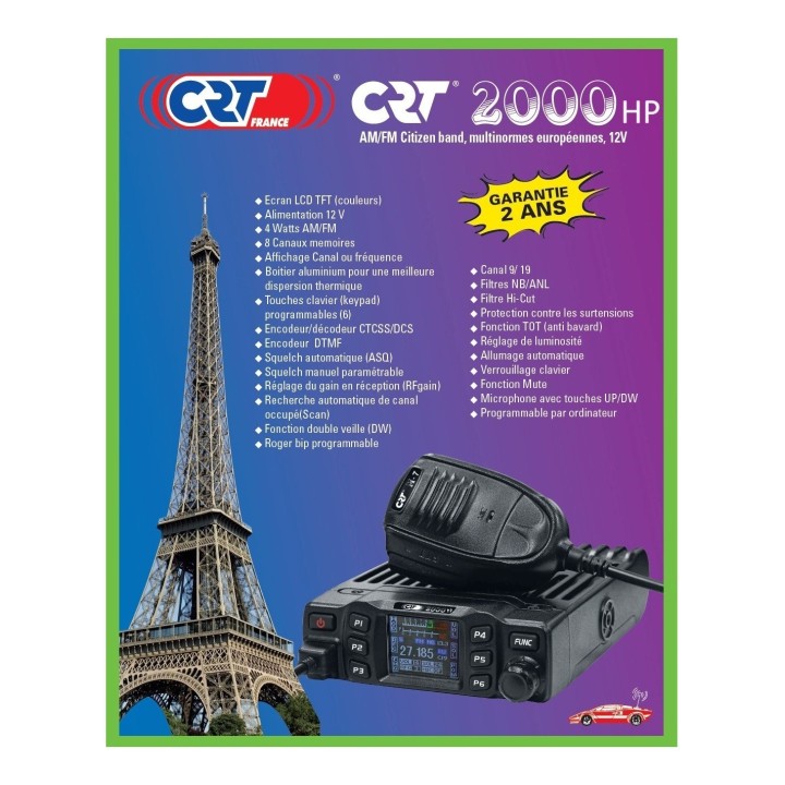 CRT 2000 HP EMISORA DE BANDA CIUDADANA CB 27 MHZ