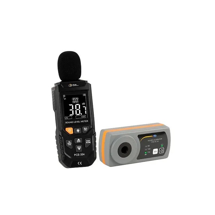 Medición ambiental / Medidor de sonido integrador con calibrador acústico PCE-354-SC43
