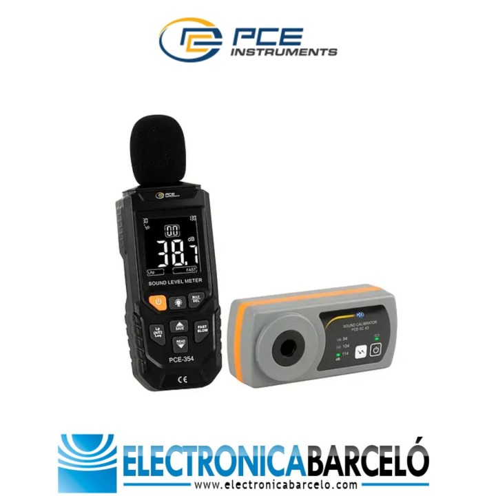 Medición ambiental / Medidor de sonido integrador con calibrador acústico PCE-354-SC43