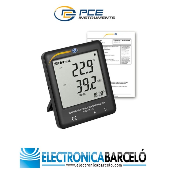 Medición ambiental / Termohigrómetro PCE-HT 112-ICA incl. certificado de calibración ISO