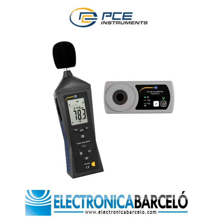 Medición ambiental / Medidor de sonido con calibrador acústico PCE-322-SC43