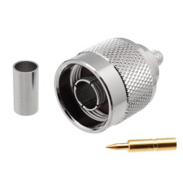 Conector N macho teflón para RG223. Crimpar