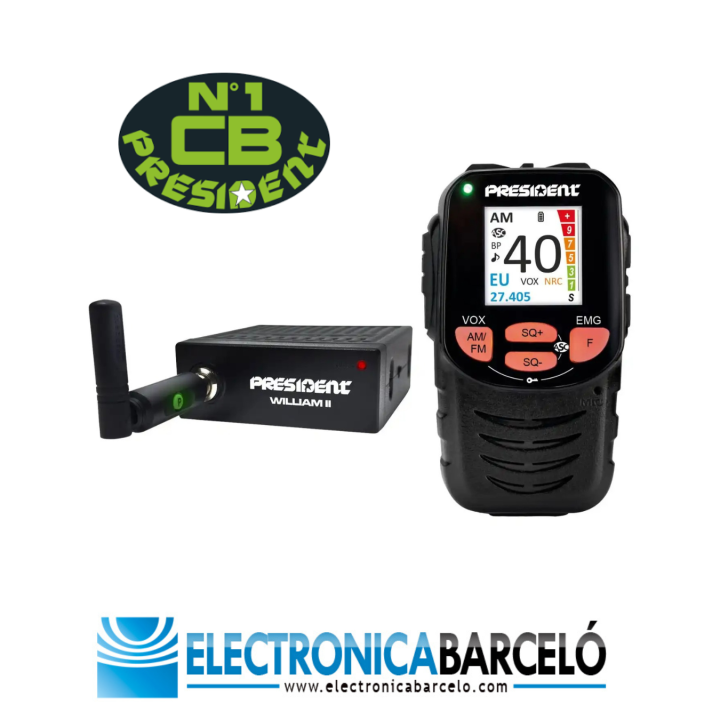 PRESIDENT WILLIAM II EMISORA DE CB 27MHZ AM/FM 12/24V 