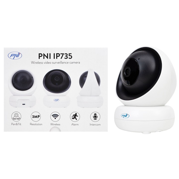 PNI IP735 Cámara videovigilancia 3Mp con PTZ, P2P, IP inalámbrica