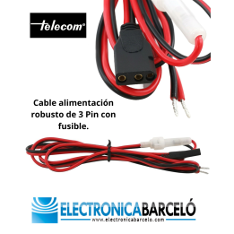 CA3P-R Cable alimentación robusto de 3 Pin con fusible.