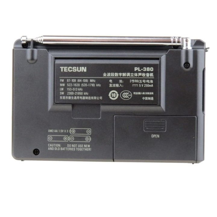 TECSUN PL-380 Receptor DSP (FM estéreo/SW/MW/LW)