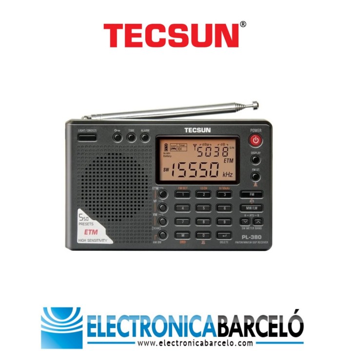 TECSUN PL-380 Receptor DSP (FM estéreo/SW/MW/LW)