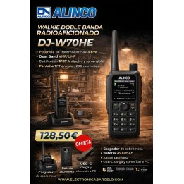 Alinco DJ-W70HE Walkie Doble Banda radioaficionado