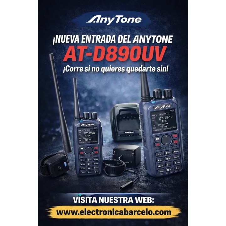 AnyTone AT-D890UV Walkie doble banda DMR, BT, GPS y APRS