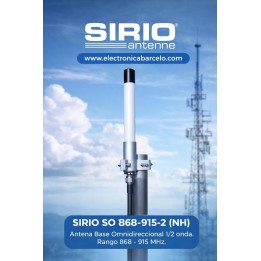 SIRIO SO 868-915-2 (NH) Antena Base Omnidireccional 1/2 onda. Rango 868 - 915 MHz. 