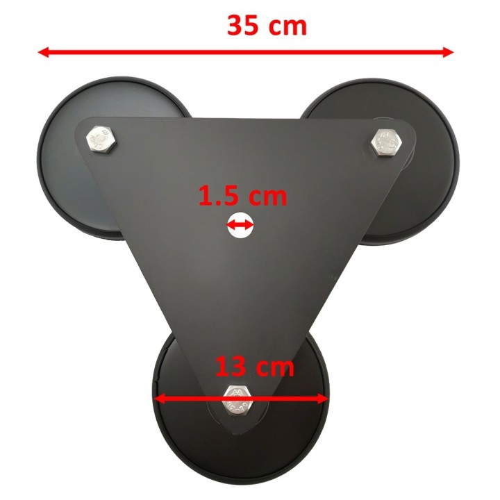 TRIPLE MAG-W/O-L Base triple magnética universal (sin conector). Tamaño grande.